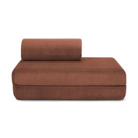 Canapé Convertible Et Modulable 3 Places En Velours Terracotta