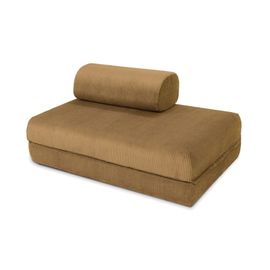 Canapé Convertible Et Modulable 2 Places En Velours Jaune