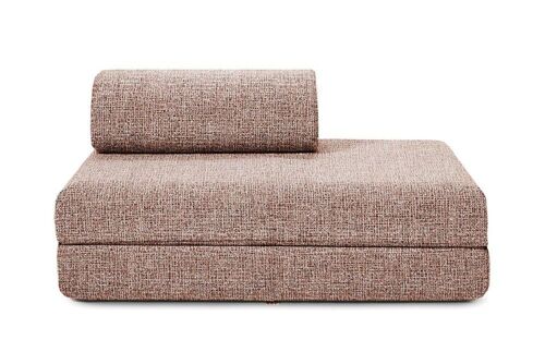 Canapé d'angle convertible 5 places en tweed rouge