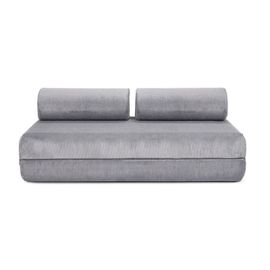 Canapé Convertible Et Modulable 5 Places En Velours Gris