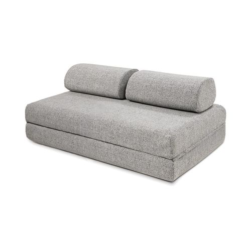 Canapé Droit Convertible Et Modulable 3 Places En Tweed Gris