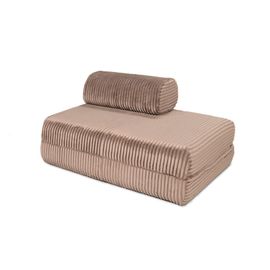 Canapé Convertible Et Modulable 2 Places En Velours Marron