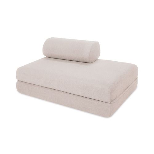 Canapé Convertible Et Modulable 2 Places En Tissu Imperméable Beige