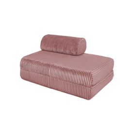 Canapé Convertible Et Modulable 2 Places En Velours Rose