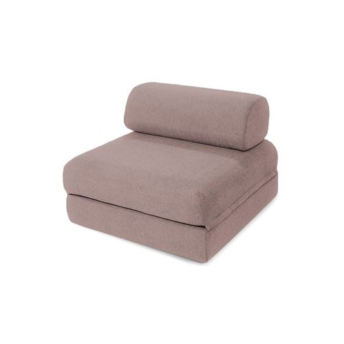 Fauteuil Convertible Et Modulable 1 Place En Tissu Lisse Rose