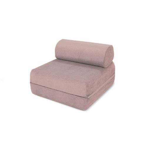 Fauteuil Convertible Et Modulable 1 Place En Velours Côtelé Rose