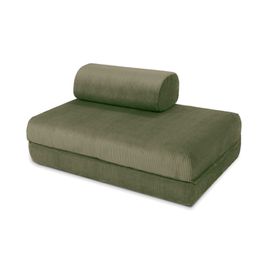 Canapé Convertible Et Modulable 2 Places En Velours Vert