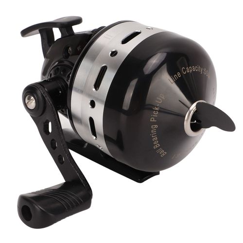 Moulinet De Peche A Tambour Fixe En Acier Inoxydable Noir, Rapport De Vitesse 3,6:1, Pour Peche En Eau Douce Et Salee
