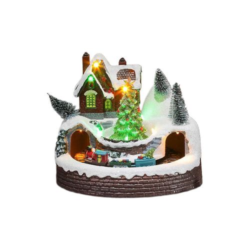 Train de noël enchanteur, décoration de Festival, Train de noël Musical avec Action rotative pour embellissement d'arbre