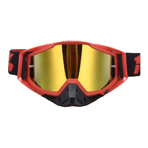 Lunettes De Moto Coupe-Vent, Cyclisme, Ski, Anti-Uv, Pour Velo Tout-Terrain, Monture Rouge, Plaquettes De Nez Noires