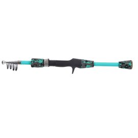 Canne A Peche Courte En Acier Et Verre, Anneau En Ceramique, Poignee Eva, Accessoires De Peche Adaptes A L'eau De Mer Et A L'eau Douce, 1,8 M/1,97 Yd, 6 Sections