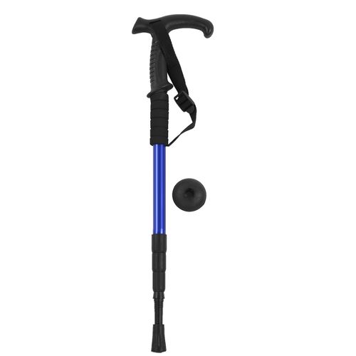 Baton De Marche D'exterieur En Alliage D'aluminium Haute Resistance, Batons De Randonnee Antiderapants Pour Personnes Agees (Bleu)