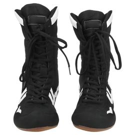 Chaussures De Boxe Montantes Pour Arts Martiaux, Taekwondo, Sanda (Noires)