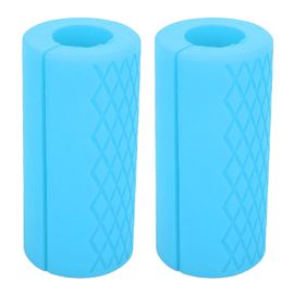 1 Paire De Poignees En Silicone Pour Barre D'halteres, Adaptateur Pour Equipement De Protection Sportive, Bleu Petit