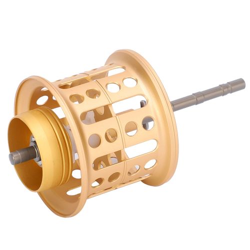 Moulinet De Peche A Profil Bas Entierement En Metal, Accessoire De Conversion Pour Ligne De Peche A Jupe (Dore)