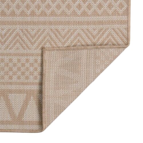 Vidaxl Tapis À Tissage Plat D'extérieur 80x250 Cm Rayures Brunes