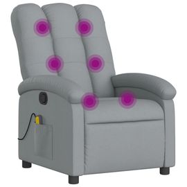 Vidaxl Fauteuil De Massage Inclinable Gris Clair Tissu