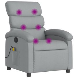 Vidaxl Fauteuil Inclinable De Massage Gris Clair Tissu