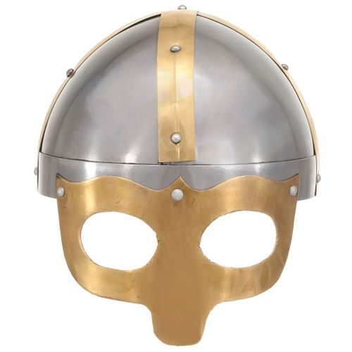 Vidaxl Casque De Viking De Réplique Antique Pour Gn Argenté Acier