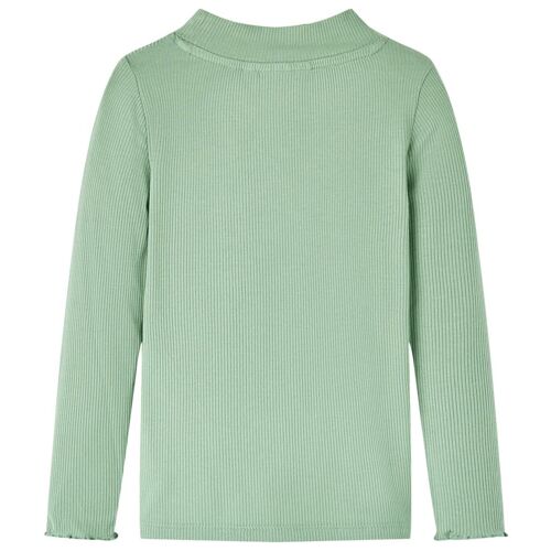 T-Shirt Enfants Manches Longues Faux Col Roulé Menthe Foncée 128
