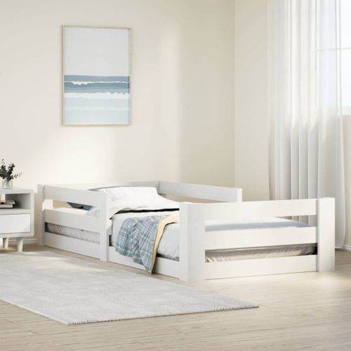 Vidaxl Cadre De Lit Sans Matelas Blanc 80x190 Cm Bois De Pin Massif