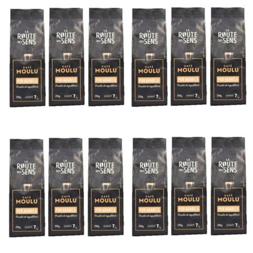 Lot 12x Café Moulu 100% Arabica - Paquet 250g