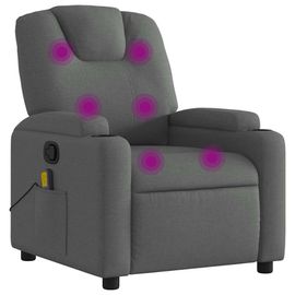 Vidaxl Fauteuil Inclinable De Massage Gris Foncé Tissu