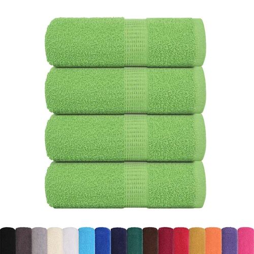 Vidaxl Serviettes D'invité 4pcs Vert Pomme 30x50cm 360 G/M² 100% Coton