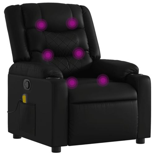 Vidaxl Fauteuil De Massage Inclinable Noir Similicuir