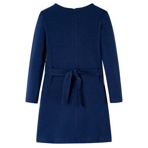 Robe Pour Enfants À Manches Longues Bleu Marine 104