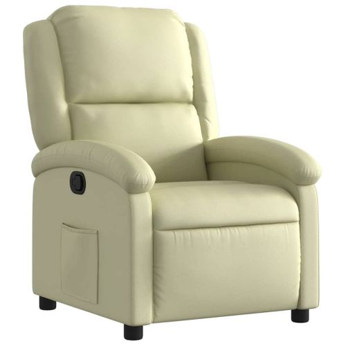 Vidaxl Fauteuil Inclinable Crème Cuir Véritable