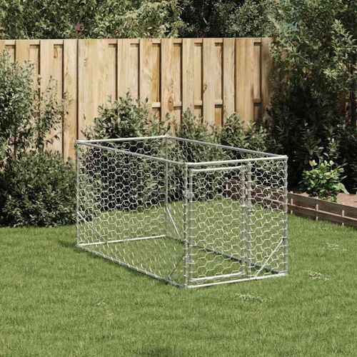 Vidaxl Chenil D'extérieur Pour Chiens Porte 2x1x1 M Acier Galvanisé