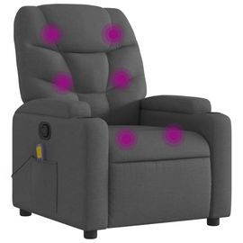 Vidaxl Fauteuil Inclinable De Massage Gris Foncé Tissu