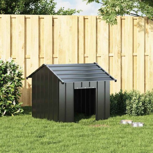 Vidaxl Niche Pour Chien Avec Toit Noir 85x107x81 Cm Acier Galvanisé