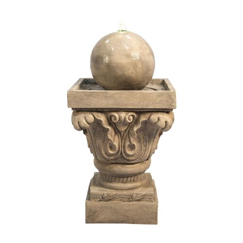 Fontaine De Jardin Cascade Extérieur Chute D¿Eau Lumière Led Et Pompe Marron Clair Teamson Home Vfd8405-Eu