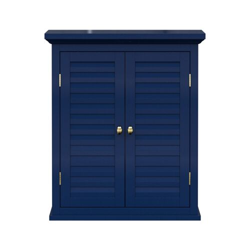 Elegant Home Fashions Armoire Murale 2 Portes Lamelles Bleu Marine