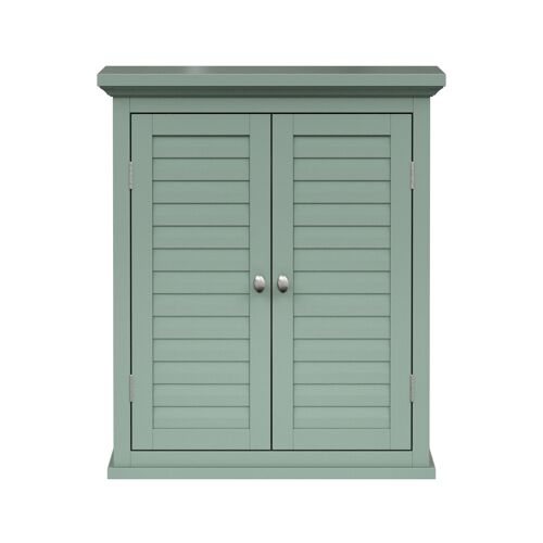 Elegant Home Fashions Armoire Murale 2 Portes Lamelles Vert Sauge