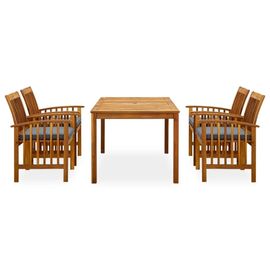 Vidaxl Ensemble À Manger De Jardin 5 Pcs Avec Coussins Acacia Solide