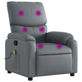 Vidaxl Fauteuil De Massage Inclinable Gris Similicuir