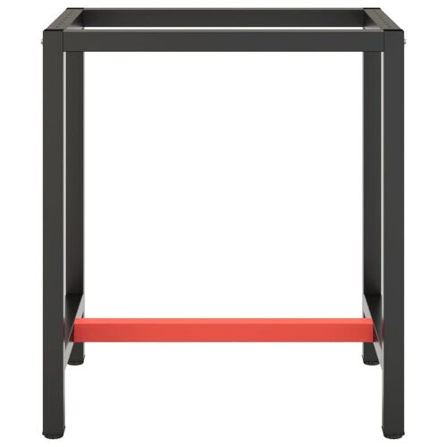 vidaXL Cadre de banc de travail Noir et rouge mat 70x50x79 cm Métal