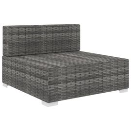 Vidaxl Siège Central Sectionnel 1 Pc Et Coussins Résine Tressée Gris