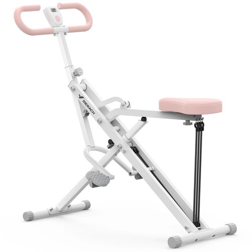 Appareil De Fitness Merach, Type Équitation, Résistance Réglable, Écran Lcd, Charge 160kg, Pliable, Pour Abdos/Jambes/Dos, Blanc