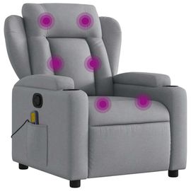 Vidaxl Fauteuil De Massage Inclinable Gris Clair Tissu