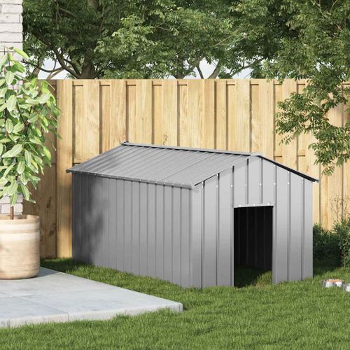Vidaxl Niche Pour Chien Avec Toit Noir 114x202x101 Cm Acier Galvanisé