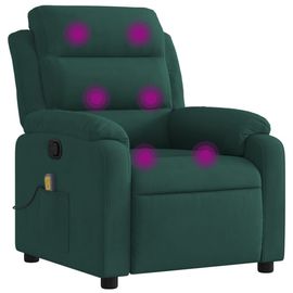 Vidaxl Fauteuil Inclinable De Massage Vert Foncé Velours