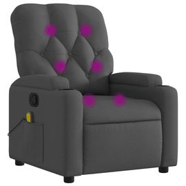 Vidaxl Fauteuil Inclinable De Massage Gris Foncé Tissu