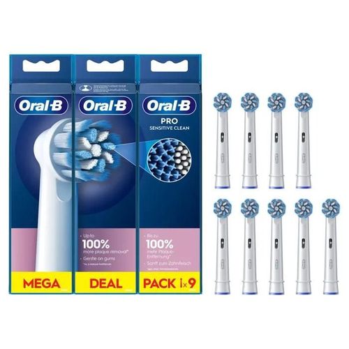 Oral-B Pro Sensitive Clean 9 Testine Di Ricambio Extra Morbide Bianche Per Spazzolini 