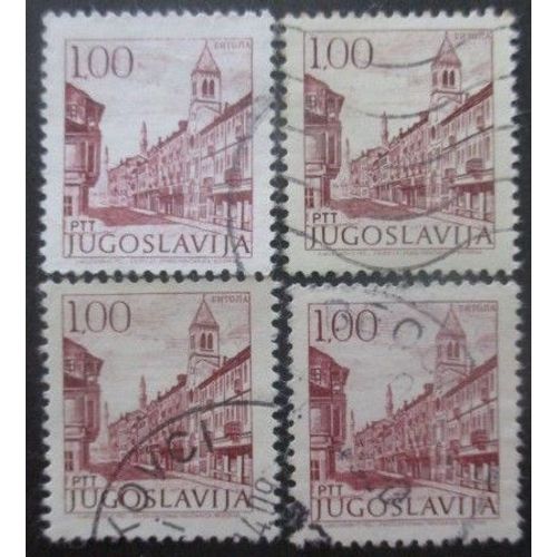 Yougoslavie N°1316 X 4 Oblitéré