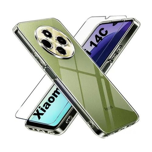 Coque Pour Xiaomi Redmi 14c Et Poco C75 - Housse Etui Silicone Gel Fine + Verre Trempe - Transparent Tpu