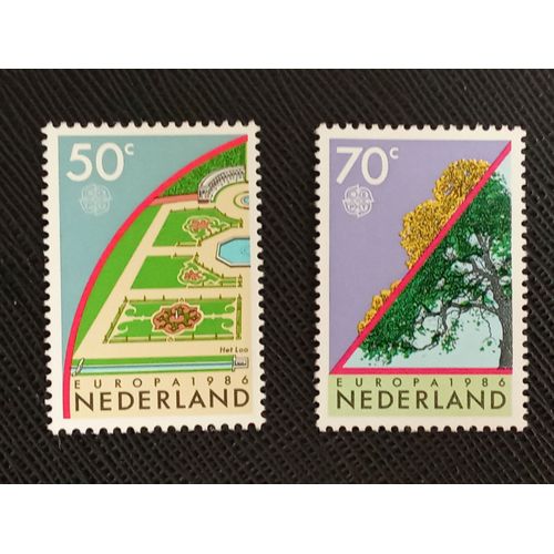 Timbre Pays Bas Y T 1262 - 1263 Série : Europa C.E.P.T. - Protection De L'Environnement 1986 (030709 )